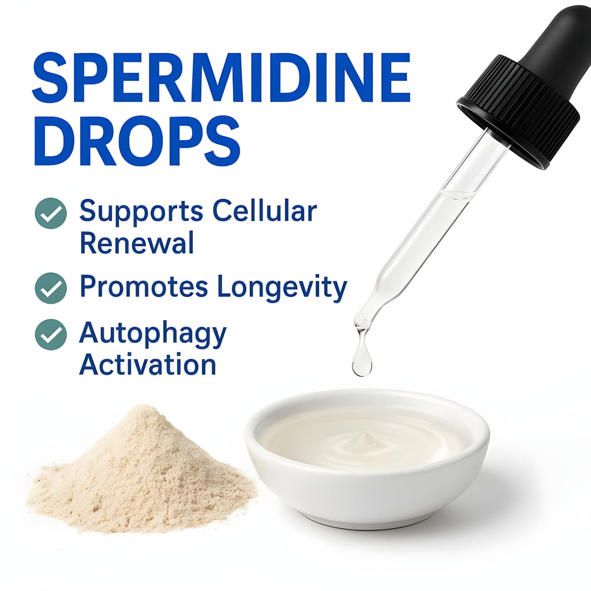 Gouttes de spermidine BUY THE CRAVE dans un environnement de bien-être