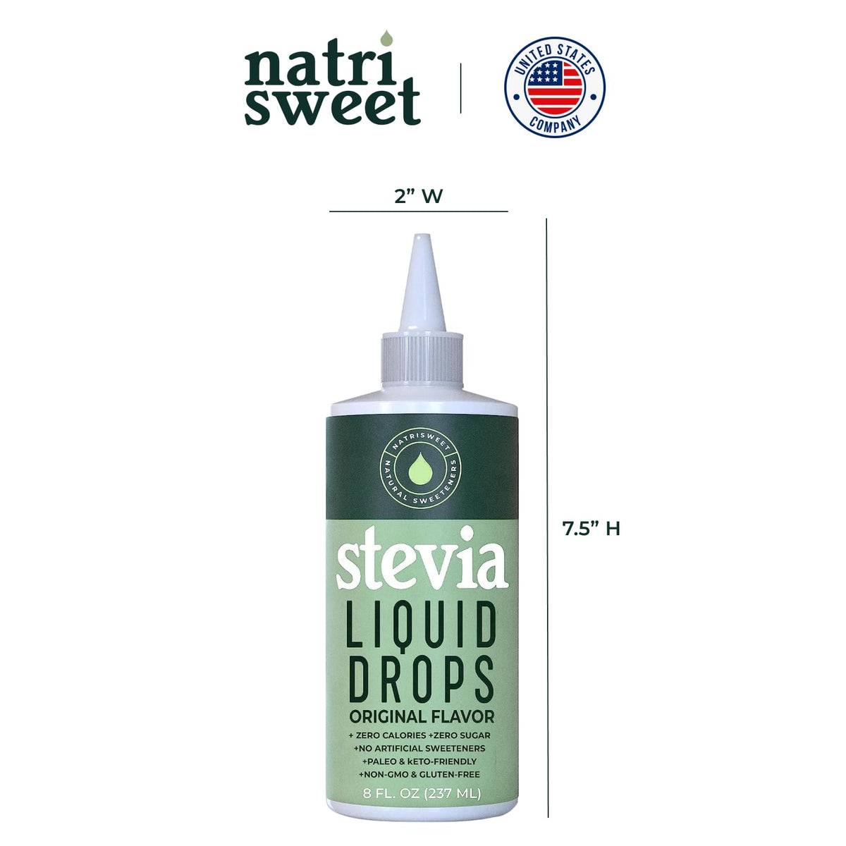 Gouttes de stevia liquide NatriSweet avec des ingrédients naturels