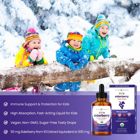 Gouttes de Sureau Noir NutraChamps avec compte-gouttes