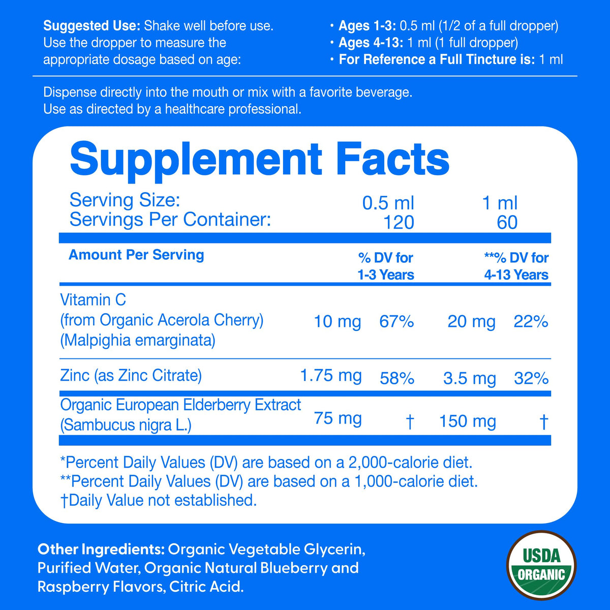 Gouttes de Sureau pour Enfants 150mg - Flacon arrière