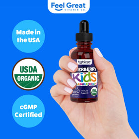 Gouttes de Sureau pour Enfants 150mg - Flacon sur une table