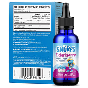 Gouttes de sureau VITABURST avec étiquette et dosage de 1 mL