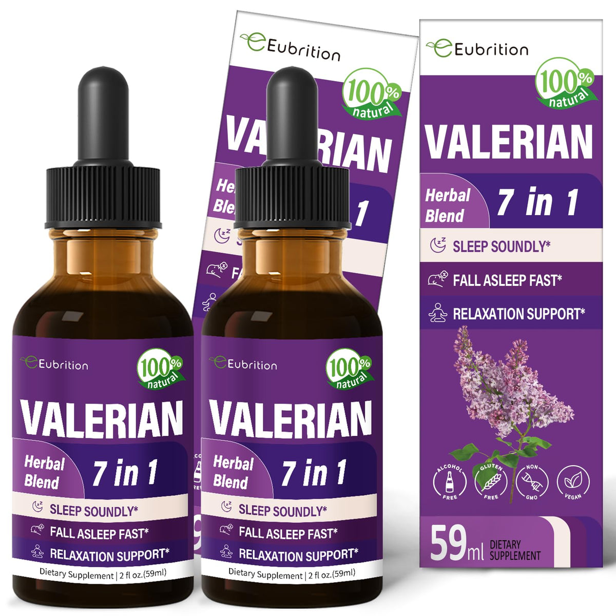 Gouttes de valériane Eubrition 118 ml vue de face