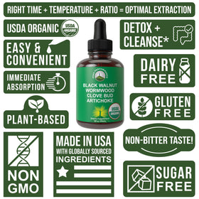 Gouttes de vermouth noir bio Peak Performance avec des herbes