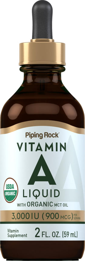 Gouttes de vitamine A liquide Piping Rock 2 fl oz avec flacon