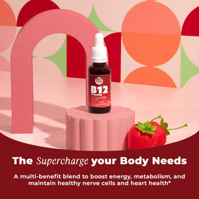 Gouttes de vitamine B12 BIOTOPLEVEL avec étiquette visible