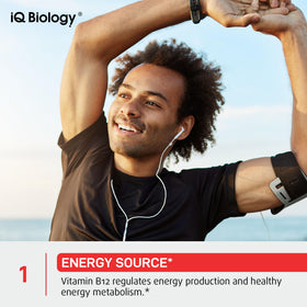 Gouttes de vitamine B12 IQ BIOLOGY en utilisation sous la langue
