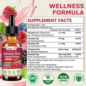 Gouttes de vitamine B12 JUIWEFKK mises en scène dans un style de vie sain