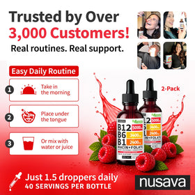 Gouttes de Vitamine B12 NUSAVA sous la langue