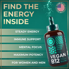 Gouttes de vitamine B12 WILD FUEL sur une table