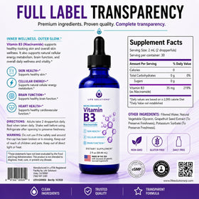 Gouttes de Vitamine B3 Niacinamide avec une cuillère doseuse