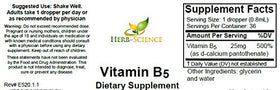 Gouttes de vitamine B5 Herb-Science avec pipette en verre