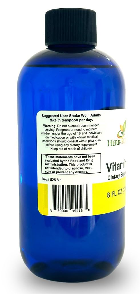 Gouttes de Vitamine B6 Herb-Science avec des ingrédients naturels en arrière-plan