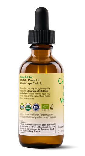 Gouttes de Vitamine C Bio CHILDLIFE ESSENTIALS sur une table