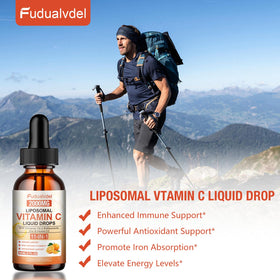 Gouttes de vitamine C Fudualvdel avec un arrière-plan naturel