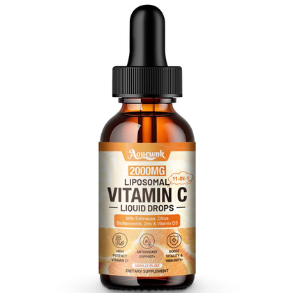 Gouttes de vitamine C liquide Aouewnk 2000mg en flacon