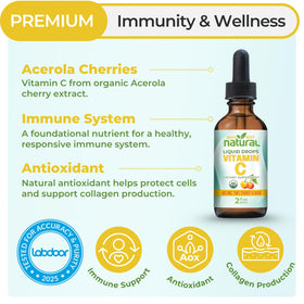 Gouttes de Vitamine C Liquide Bio Why Not Natural sur une cuillère