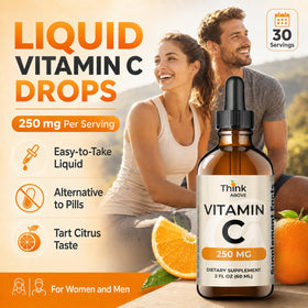 Gouttes de Vitamine C Think Above avec pipette en action