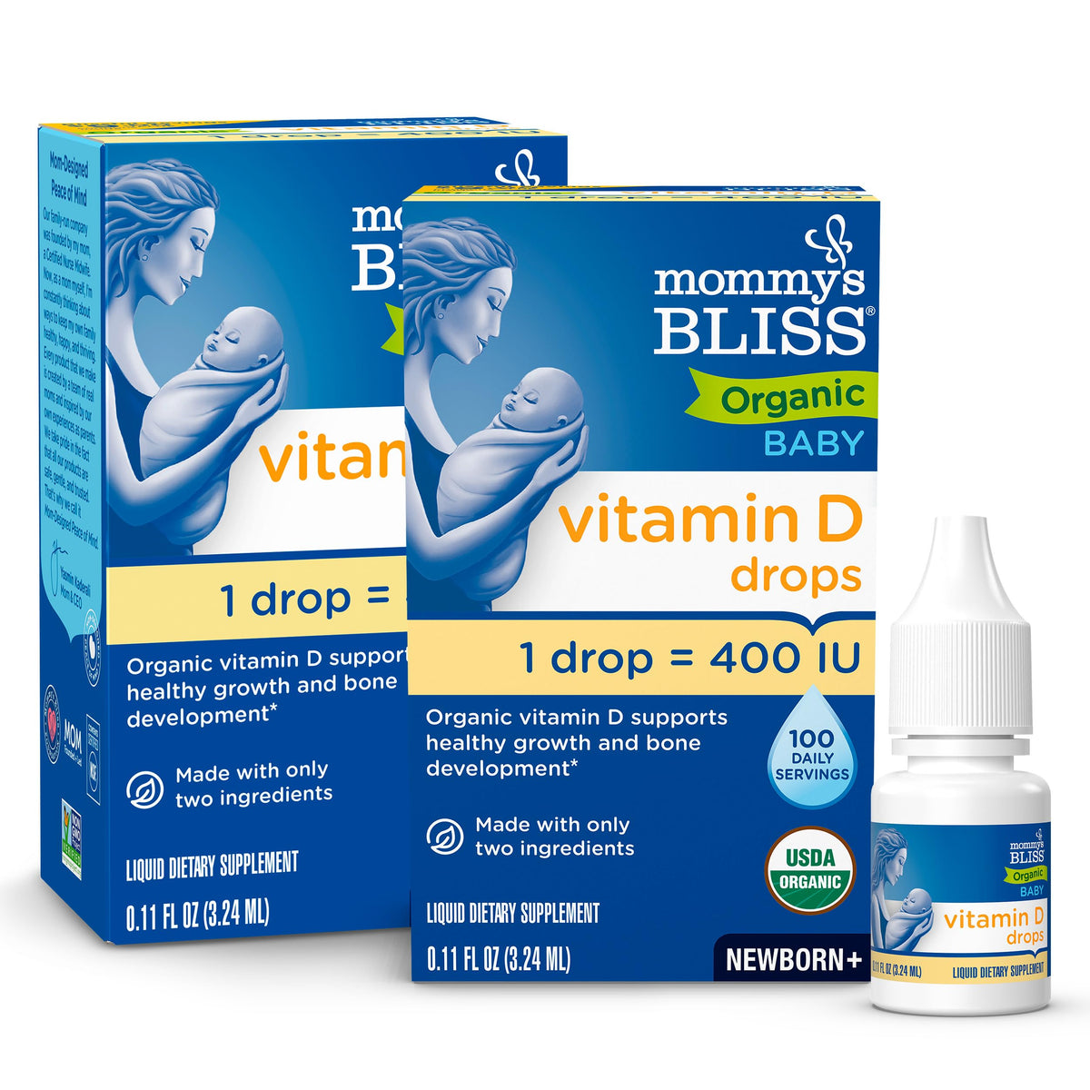 Gouttes de Vitamine D Bio Mommy's Bliss 3,2 ml flacon avant