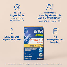 Gouttes de Vitamine D Bio Mommy's Bliss avec pipette