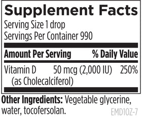 Gouttes de Vitamine D Designs for Health 2000 IU en usage quotidien