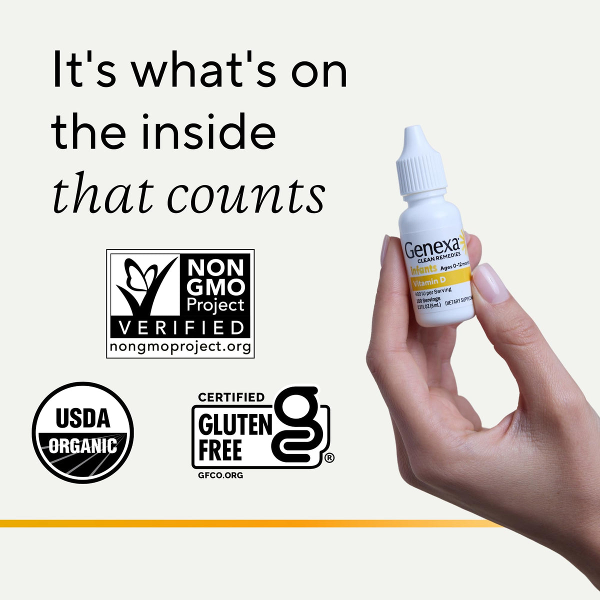 Gouttes de vitamine D Genexa, zoom sur le goutteur avec vanille biologique