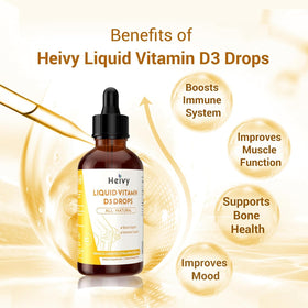 Gouttes de vitamine D Heivy avec une cuillère doseuse