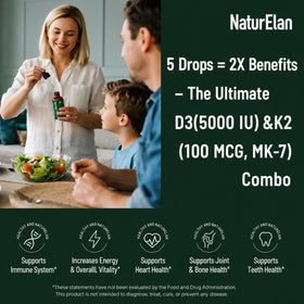 Gouttes de Vitamine D3 5000 IU et K2 avec pipette
