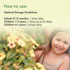 Gouttes de Vitamine D3 Bio CHILDLIFE ESSENTIALS avec compte-gouttes ouvert