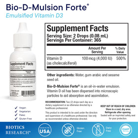 Gouttes de vitamine D3 Bio-D-Mulsion Forte avec pipette