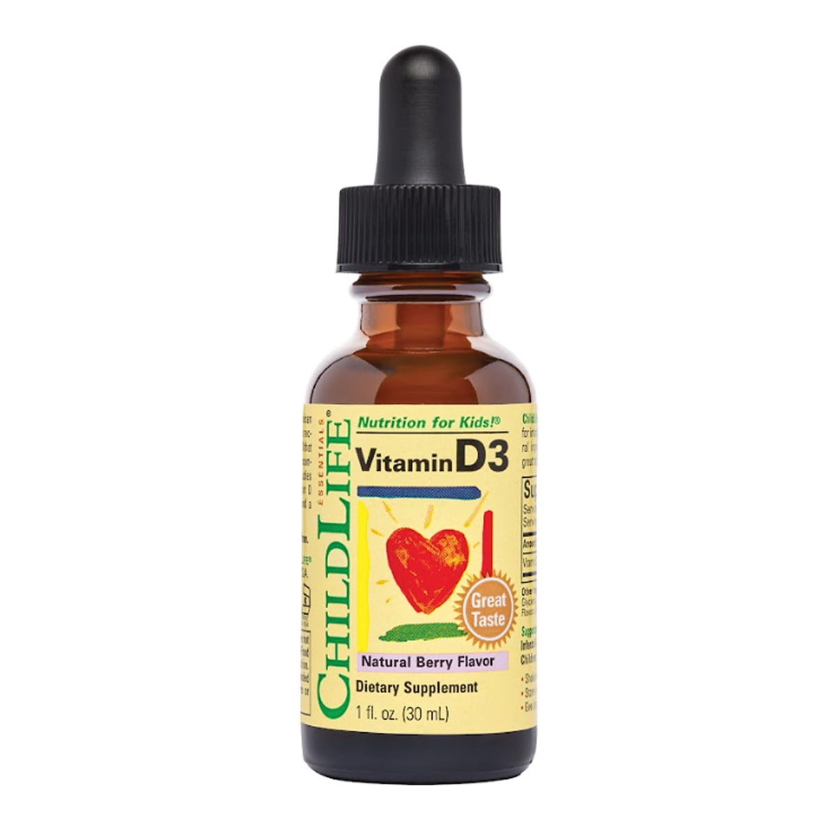 Gouttes de vitamine D3 CHILDLIFE ESSENTIALS 30 ml vue avant