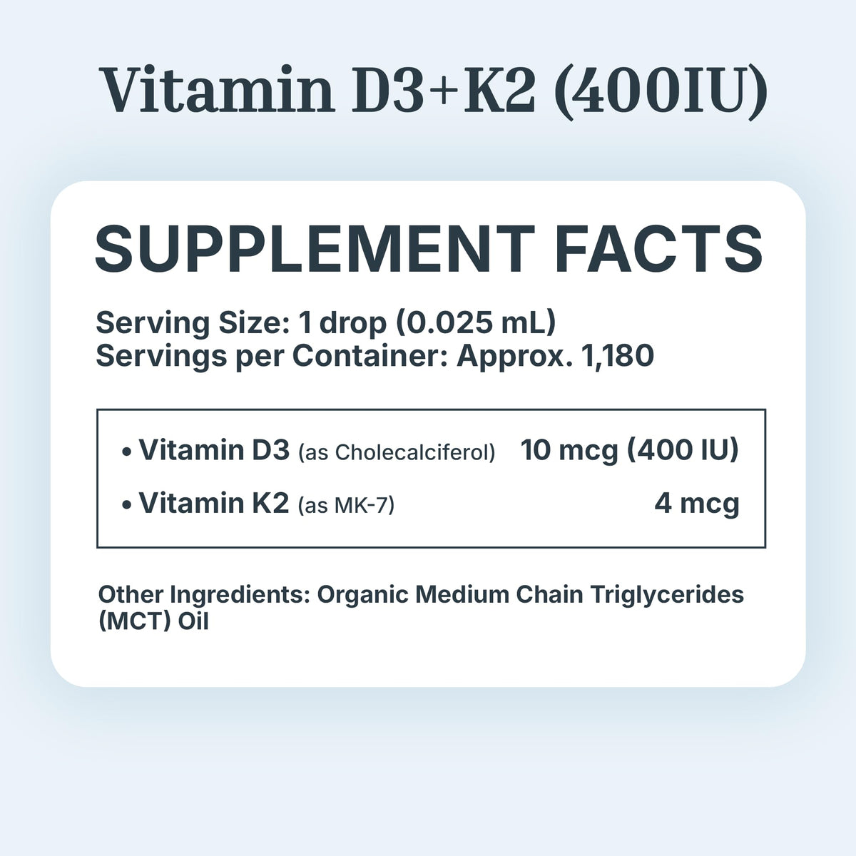 Gouttes de Vitamine D3 K2 Bio Dr. Green Mom avec pipette