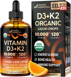 Gouttes de Vitamine D3 K2 Bio NUTRAHARMONY flacon avant