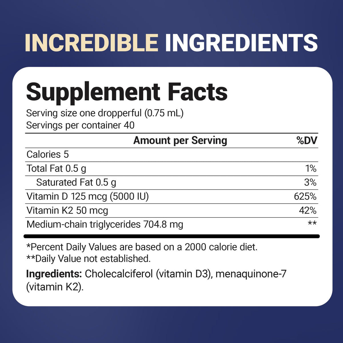 Gouttes de Vitamine D3 K2 Dr. Berg dans une main