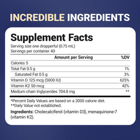 Gouttes de Vitamine D3 K2 Dr. Berg dans une main