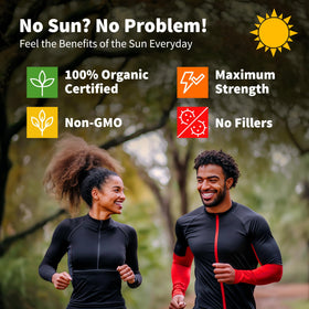 Gouttes de vitamine D3 K2 NUSAVA avec arrière-plan naturel
