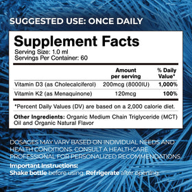 Gouttes de Vitamine D3 K2 Tropical Oasis avec pipette