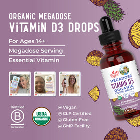 Gouttes de Vitamine D3 MARYRUTH'S sur une table