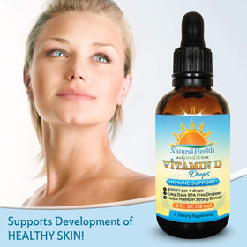Gouttes de vitamine D3 Natural Health Goodies dans une cuisine