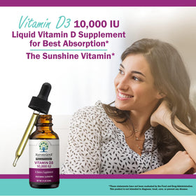 Gouttes de Vitamine D3 NatureGenX avec arrière-plan naturel