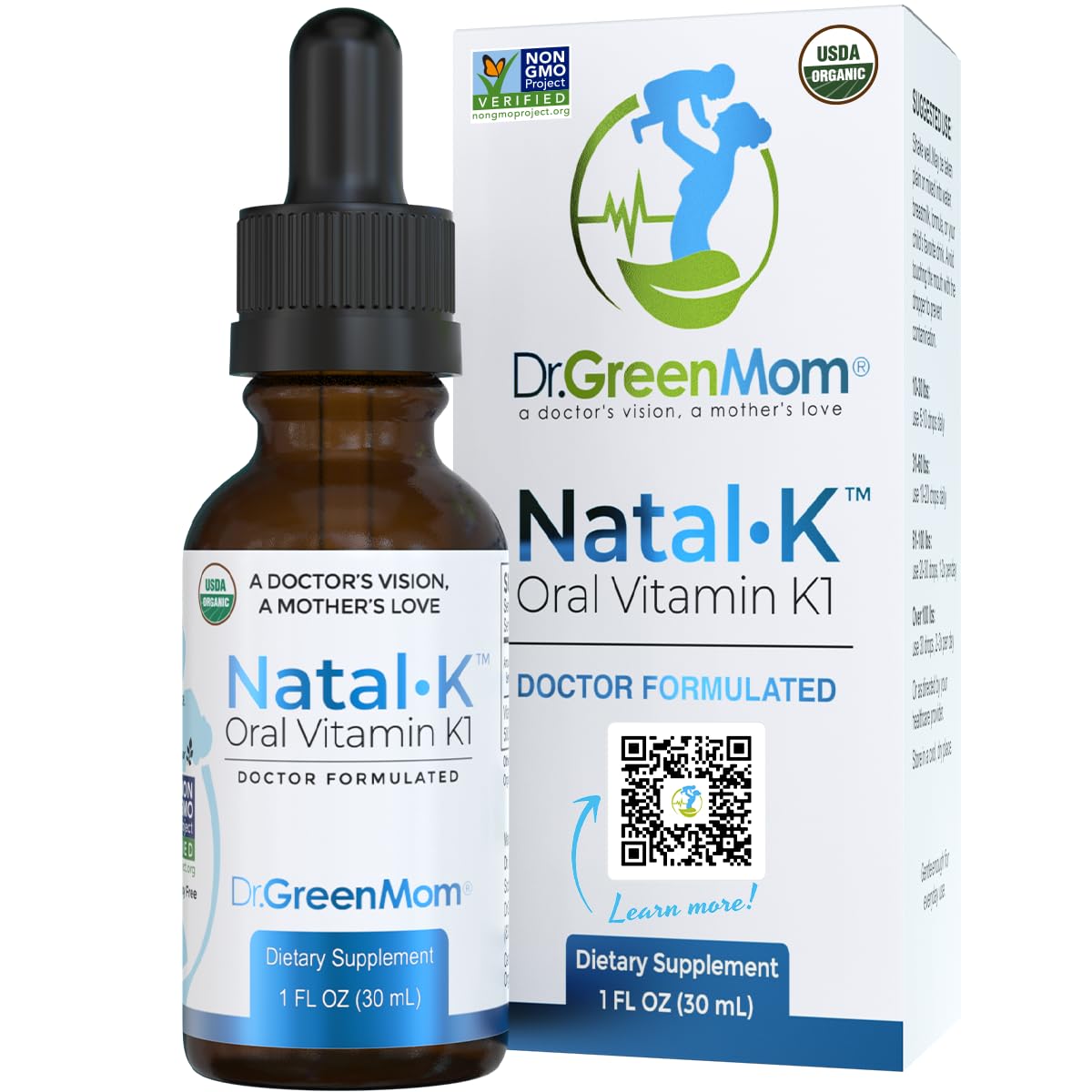 Gouttes de vitamine K1 Dr. Green Mom Natal K flacon avant