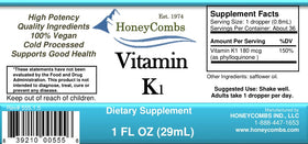 Gouttes de vitamine K1 HoneyCombs, format 30 ml avec pipette