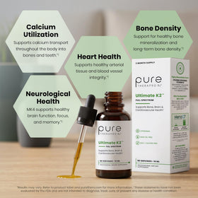 Gouttes de vitamine K2 liposomale Pure Therapro Rx sur une table