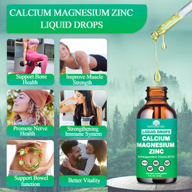 Gouttes de WellVeraVida Calcium Magnésium Zinc sur une cuillère