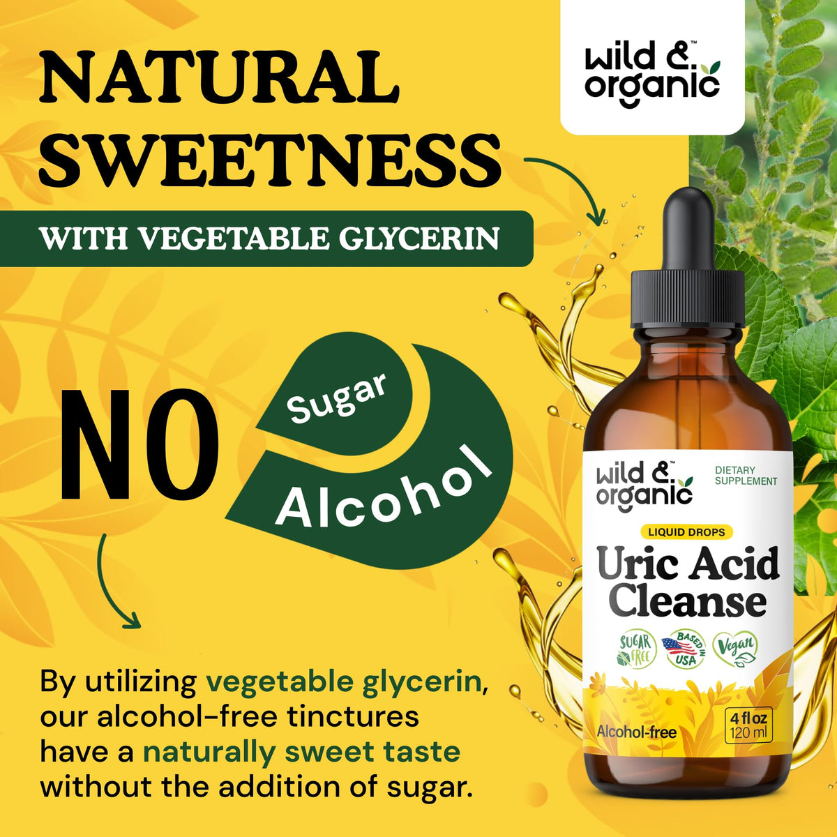 Gouttes de Wild & Organic Gout Support dans un verre