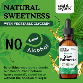 Gouttes de Wild & Organic Saw Palmetto sur une cuillère