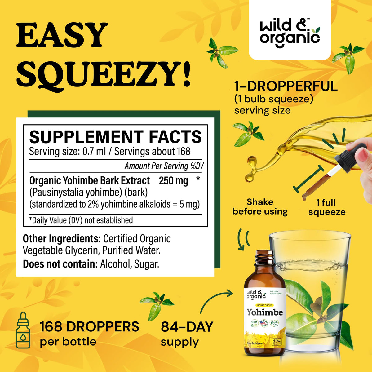 Gouttes de Wild & Organic Yohimbe sur une cuillère
