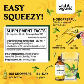 Gouttes de Wild & Organic Yohimbe sur une cuillère