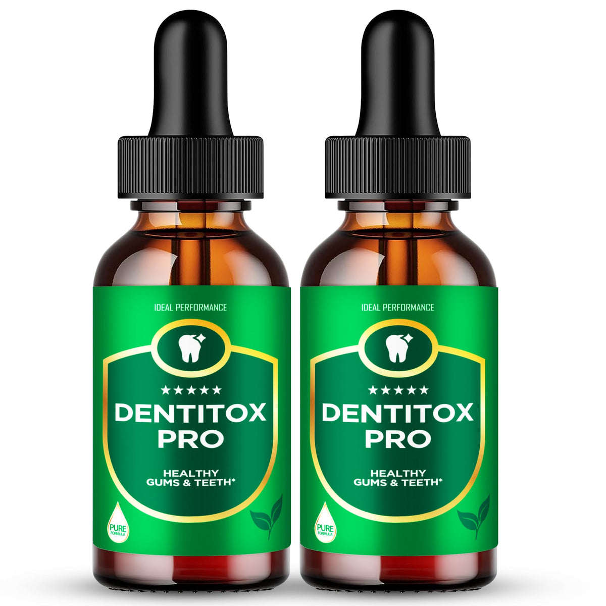 Gouttes Dentitox Pro pour dents saines, flacon avec étiquette