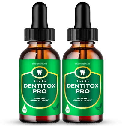 Gouttes Dentitox Pro pour dents saines, flacon avec étiquette